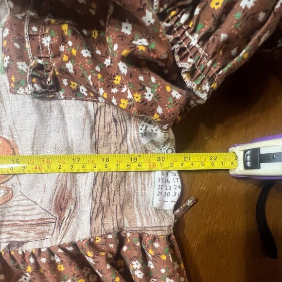 Selina Sanders Handmade Repurposed Tea Towel Ruffle Maxi Dress - XL-2X - Picture 8 of 8